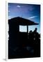 Silhouette of Life Guard Station at Sunset - Miami-Philippe Hugonnard-Framed Photographic Print