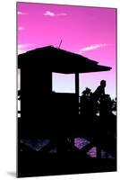 Silhouette of Life Guard Station at Sunset - Miami-Philippe Hugonnard-Mounted Photographic Print