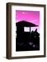 Silhouette of Life Guard Station at Sunset - Miami-Philippe Hugonnard-Framed Photographic Print