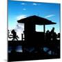 Silhouette of Life Guard Station at Sunset - Miami-Philippe Hugonnard-Mounted Photographic Print