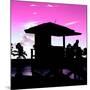 Silhouette of Life Guard Station at Sunset - Miami-Philippe Hugonnard-Mounted Photographic Print