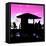 Silhouette of Life Guard Station at Sunset - Miami-Philippe Hugonnard-Framed Stretched Canvas