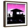 Silhouette of Life Guard Station at Sunset - Miami-Philippe Hugonnard-Framed Photographic Print