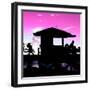 Silhouette of Life Guard Station at Sunset - Miami-Philippe Hugonnard-Framed Photographic Print