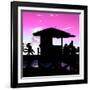 Silhouette of Life Guard Station at Sunset - Miami-Philippe Hugonnard-Framed Photographic Print