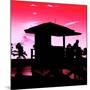 Silhouette of Life Guard Station at Sunset - Miami-Philippe Hugonnard-Mounted Premium Photographic Print