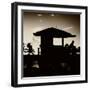 Silhouette of Life Guard Station at Sunset - Miami-Philippe Hugonnard-Framed Photographic Print