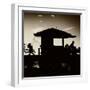 Silhouette of Life Guard Station at Sunset - Miami-Philippe Hugonnard-Framed Photographic Print