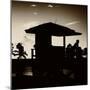 Silhouette of Life Guard Station at Sunset - Miami-Philippe Hugonnard-Mounted Photographic Print