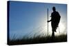 Silhouette of Maasai Warrior, Ngorongoro Crater, Tanzania-Paul Joynson Hicks-Stretched Canvas