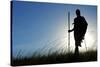 Silhouette of Maasai Warrior, Ngorongoro Crater, Tanzania-Paul Joynson Hicks-Stretched Canvas