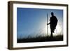 Silhouette of Maasai Warrior, Ngorongoro Crater, Tanzania-Paul Joynson Hicks-Framed Photographic Print