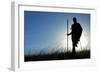 Silhouette of Maasai Warrior, Ngorongoro Crater, Tanzania-Paul Joynson Hicks-Framed Photographic Print