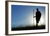 Silhouette of Maasai Warrior, Ngorongoro Crater, Tanzania-Paul Joynson Hicks-Framed Photographic Print