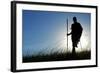 Silhouette of Maasai Warrior, Ngorongoro Crater, Tanzania-Paul Joynson Hicks-Framed Photographic Print