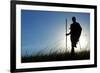 Silhouette of Maasai Warrior, Ngorongoro Crater, Tanzania-Paul Joynson Hicks-Framed Photographic Print