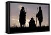 Silhouette of Maasai Warriors, Ngorongoro Crater, Tanzania-Paul Joynson Hicks-Framed Stretched Canvas