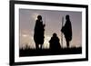 Silhouette of Maasai Warriors, Ngorongoro Crater, Tanzania-Paul Joynson Hicks-Framed Photographic Print