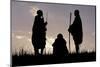 Silhouette of Maasai Warriors, Ngorongoro Crater, Tanzania-Paul Joynson Hicks-Mounted Photographic Print