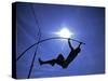 Silhouette of Male Pole Vaulter-Steven Sutton-Stretched Canvas