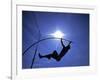 Silhouette of Male Pole Vaulter-Steven Sutton-Framed Photographic Print