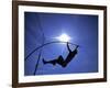 Silhouette of Male Pole Vaulter-Steven Sutton-Framed Photographic Print