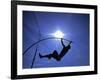 Silhouette of Male Pole Vaulter-Steven Sutton-Framed Photographic Print