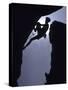 Silhouette of Male Rock Climber-null-Stretched Canvas