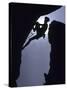 Silhouette of Male Rock Climber-null-Stretched Canvas