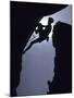 Silhouette of Male Rock Climber-null-Mounted Photographic Print