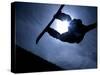 Silhouette of Male Snowboarder Flying over the Vert, Salt Lake City, Utah, USA-Chris Trotman-Stretched Canvas