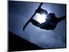 Silhouette of Male Snowboarder Flying over the Vert, Salt Lake City, Utah, USA-Chris Trotman-Mounted Photographic Print