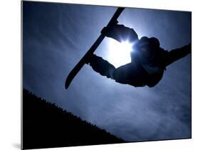 Silhouette of Male Snowboarder Flying over the Vert, Salt Lake City, Utah, USA-Chris Trotman-Mounted Photographic Print