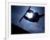 Silhouette of Male Snowboarder Flying over the Vert, Salt Lake City, Utah, USA-Chris Trotman-Framed Photographic Print