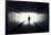 Silhouette Of Man Walking In Tunnel. Light At End Of Tunnel-Gladkov-Framed Art Print