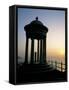 Silhouette of Marble Mirador at Sunset, Son Marroig, Near Deya, Balearic Islands-Ruth Tomlinson-Framed Stretched Canvas