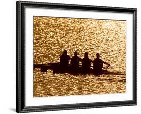 Silhouette of Men's Fours Rowing Team in Action, Atlanta, Georgia, USA-null-Framed Photographic Print