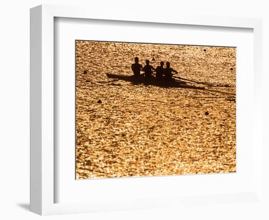 Silhouette of Men's Fours Rowing Team in Action, Atlanta, Georgia, USA-null-Framed Photographic Print