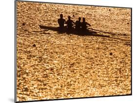 Silhouette of Men's Fours Rowing Team in Action, Atlanta, Georgia, USA-null-Mounted Photographic Print