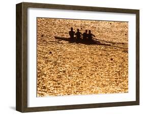 Silhouette of Men's Fours Rowing Team in Action, Atlanta, Georgia, USA-null-Framed Photographic Print