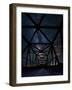 Silhouette of Morrin Bridge at night, Highway 27, Morrin, Alberta, Canada-null-Framed Photographic Print