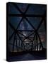 Silhouette of Morrin Bridge at night, Highway 27, Morrin, Alberta, Canada-null-Stretched Canvas