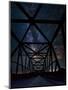 Silhouette of Morrin Bridge at night, Highway 27, Morrin, Alberta, Canada-null-Mounted Photographic Print