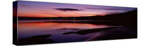 Silhouette of Mountain and Water at Dusk, Sunset, England, United Kingdom-null-Stretched Canvas