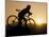 Silhouette of Mountain Biker at the Summit During Sunrise-null-Mounted Photographic Print