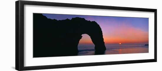 Silhouette of Natural Arch, Durdle Door, Dorset, England-null-Framed Photographic Print