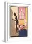 Silhouette of Nude Dressing-null-Framed Art Print