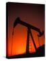 Silhouette of Oil Pump Jack, Tulsa, Oklahoma-Bill Bachmann-Stretched Canvas