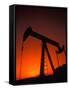 Silhouette of Oil Pump Jack, Tulsa, Oklahoma-Bill Bachmann-Framed Stretched Canvas