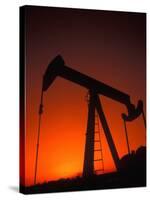 Silhouette of Oil Pump Jack, Tulsa, Oklahoma-Bill Bachmann-Stretched Canvas